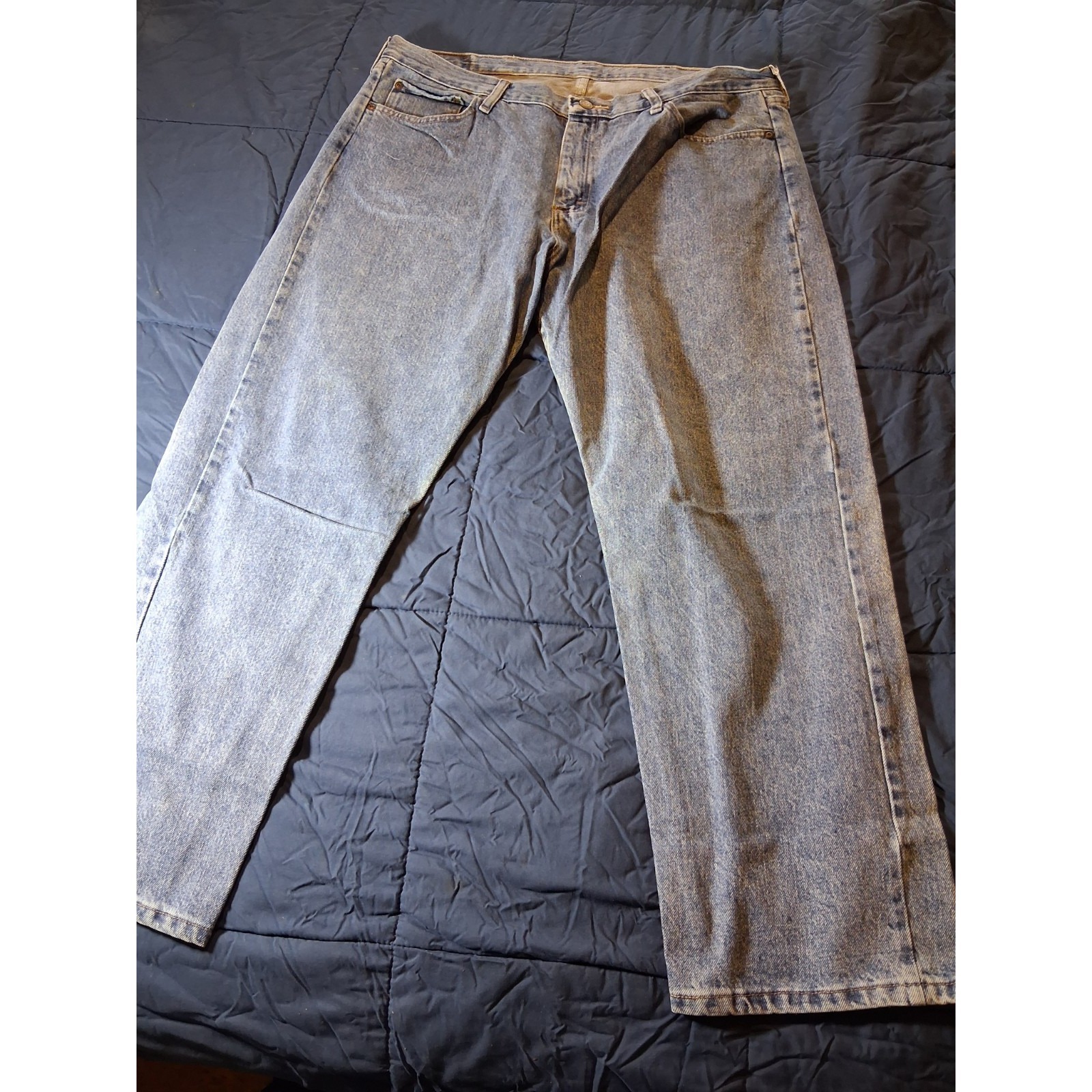 Wrangler Jeans Mens 38x29 Blue Cotton Relaxed Fit Mid Rise Medium Wash Straight